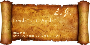 Lovászi Jenő névjegykártya