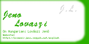 jeno lovaszi business card